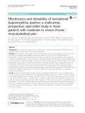 Effectiveness and tolerability of transdermal buprenorphine patches: A multicenter, prospective, open-label study in Asian patients with moderate to severe chronic musculoskeletal pain
