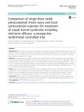 Comparison of single-dose radial extracorporeal shock wave and local corticosteroid injection for treatment of carpal tunnel syndrome including mid-term efficacy: A prospective randomized controlled trial