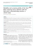 Reliability and screening ability of the StarT Back screening tool in patients with low back pain in physiotherapy practice, a cohort study