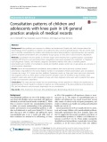Consultation patterns of children and adolescents with knee pain in UK general practice: Analysis of medical records