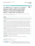 Sex differences in response to targeted kyphosis specific exercise and posture training in community-dwelling older adults: A randomized controlled trial