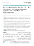 Accuracy of injection and short-term pain relief following intra-articular corticosteroid injection in knee osteoarthritis – an observational study
