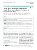 Single versus double row suture anchor fixation for greater tuberosity fractures – a biomechanical study