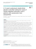 A 12-week randomized, double-blind, placebo-controlled multicenter study of choline-stabilized orthosilicic acid in patients with symptomatic knee osteoarthritis