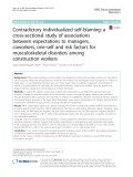 Contradictory individualized self-blaming: A cross-sectional study of associations between expectations to managers, coworkers, one-self and risk factors for musculoskeletal disorders among construction workers