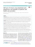 Self-care of chronic musculoskeletal pain – experiences and attitudes of patients and health care providers