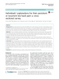 Individuals’ explanations for their persistent or recurrent low back pain: A crosssectional survey