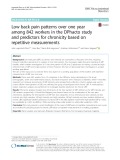 Low back pain patterns over one year among 842 workers in the DPhacto study and predictors for chronicity based on repetitive measurements