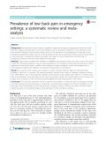 Prevalence of low back pain in emergency settings: A systematic review and meta-analysis