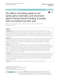 The effects of bending speed on the lumbo-pelvic kinematics and movement pattern during forward bending in people with and without low back pain