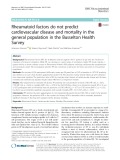 Rheumatoid factors do not predict cardiovascular disease and mortality in the general population in the Busselton Health Survey