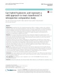Can hybrid hyaluronic acid represent a valid approach to treat rizoarthrosis? A retrospective comparative study
