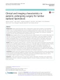 Clinical and imaging characteristics in patients undergoing surgery for lumbar epidural lipomatosis