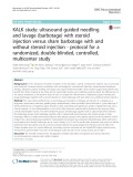 KALK study: Ultrasound guided needling and lavage (barbotage) with steroid injection versus sham barbotage with and without steroid injection - protocol for a randomized, double-blinded, controlled, multicenter study