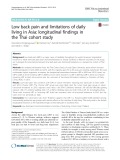 Low back pain and limitations of daily living in Asia: Longitudinal findings in the Thai cohort study