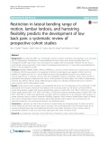 Restriction in lateral bending range of motion, lumbar lordosis, and hamstring flexibility predicts the development of low back pain: A systematic review of prospective cohort studies