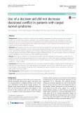 Use of a decision aid did not decrease decisional conflict in patients with carpal tunnel syndrome