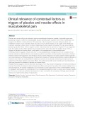 Clinical relevance of contextual factors as triggers of placebo and nocebo effects in musculoskeletal pain