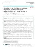 The relationship between demographicand disease-related variables and health-related quality of life in patients with axial spondyloarthritis