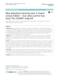 Musculoskeletal extremity pain in Danish school children – how often and for how long? The CHAMPS study-DK