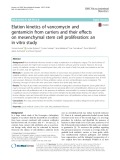 Elution kinetics of vancomycin and gentamicin from carriers and their effects on mesenchymal stem cell proliferation: An in vitro study