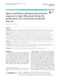 Spasm and flexion-relaxation phenomenon response to large lifting load during the performance of a trunk flexion-extension exercise