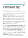 Correlation between lumbar dysfunction and fat infiltration in lumbar multifidus muscles in patients with low back pain