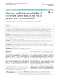 Intertester and intratester reliability of movement control tests on the hip for patients with hip osteoarthritis