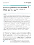 Workers’ characteristics associated with the type of healthcare provider first seen for occupational back pain