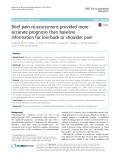 Brief pain re-assessment provided more accurate prognosis than baseline information for low-back or shoulder pain