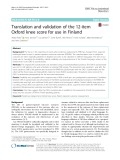 Translation and validation of the 12-item Oxford knee score for use in Finland