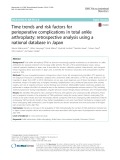 Time trends and risk factors for perioperative complications in total ankle arthroplasty: Retrospective analysis using a national database in Japan