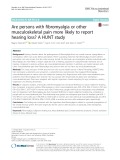 Are persons with fibromyalgia or other musculoskeletal pain more likely to report hearing loss? A HUNT study