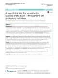 A new clinical test for sensorimotor function of the hand – development and preliminary validation