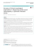 Accuracy of clinical neurological examination in diagnosing lumbo-sacral radiculopathy: A systematic literature review
