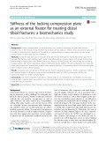 Stiffness of the locking compression plate as an external fixator for treating distal tibial fractures: A biomechanics study