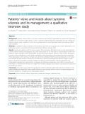 Patients’ views and needs about systemic sclerosis and its management: A qualitative interview study