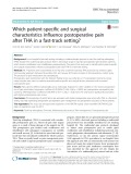 Which patient-specific and surgical characteristics influence postoperative pain after THA in a fast-track setting