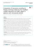 Comparison of outcomes according to fixation technique following the modified Ludloff osteotomy for hallux valgus in patients with rheumatoid arthritis