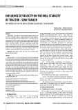 Influence of velocity on the roll stability of tractor - semi trailer