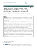 Validation of the German version of the STarT-Back Tool (STarT-G): A cohort study with patients from primary care practices