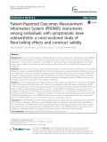 Patient-Reported Outcomes Measurement Information System (PROMIS) instruments among individuals with symptomatic knee osteoarthritis: A cross-sectional study of floor/ceiling effects and construct validity