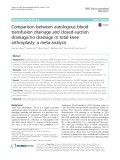 Comparison between autologous blood transfusion drainage and closed-suction drainage/no drainage in total knee arthroplasty: A meta-analysis