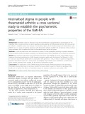 Internalised stigma in people with rheumatoid arthritis: A cross sectional study to establish the psychometric properties of the ISMI-RA
