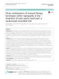 Three combinations of manual therapy techniques within naprapathy in the treatment of neck and/or back pain: A randomized controlled trial