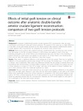 Effects of initial graft tension on clinical outcome after anatomic double-bundle anterior cruciate ligament reconstruction: Comparison of two graft tension protocols