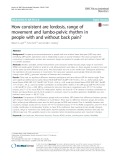How consistent are lordosis, range of movement and lumbo-pelvic rhythm in people with and without back pain