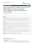 Surgical management of hallux valgus and hallux rigidus: An email survey among Swiss orthopaedic surgeons regarding their current practice
