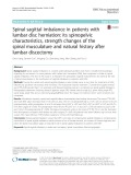 Spinal sagittal imbalance in patients with lumbar disc herniation: Its spinopelvic characteristics, strength changes of the spinal musculature and natural history after lumbar discectomy