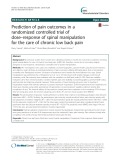 Prediction of pain outcomes in a randomized controlled trial of dose–response of spinal manipulation for the care of chronic low back pain